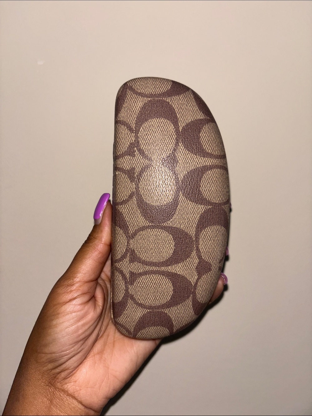 Coach Brown Signature Monogram Eyeglass Case
